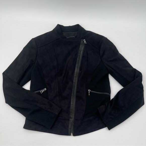 Elie Tahari Jackets & Blazers - Elie Tahari Faux Suede Moto Black Jacket